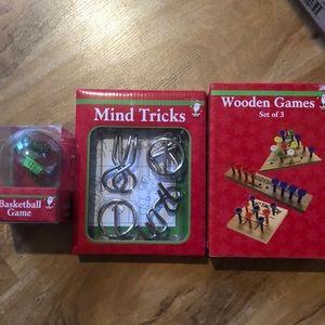 Three miniature game sets